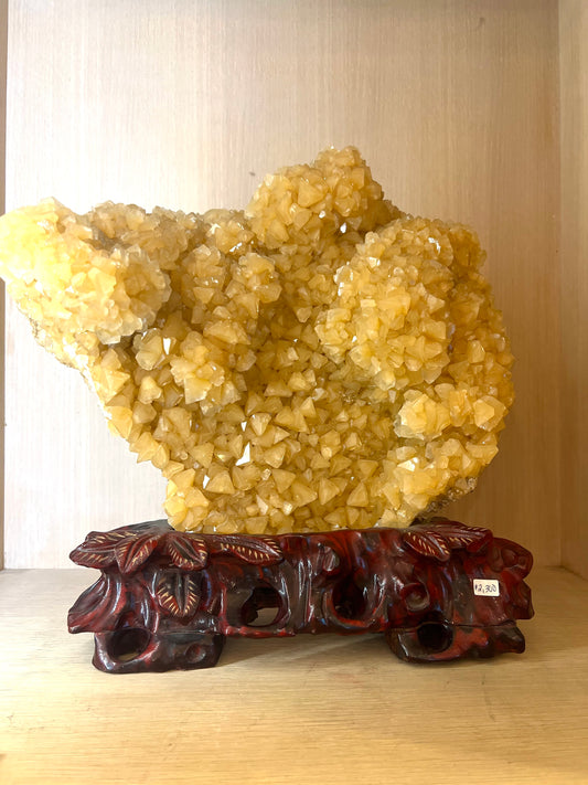 Large Calcite Table Top Healing crystal With Stand 15" by 14"