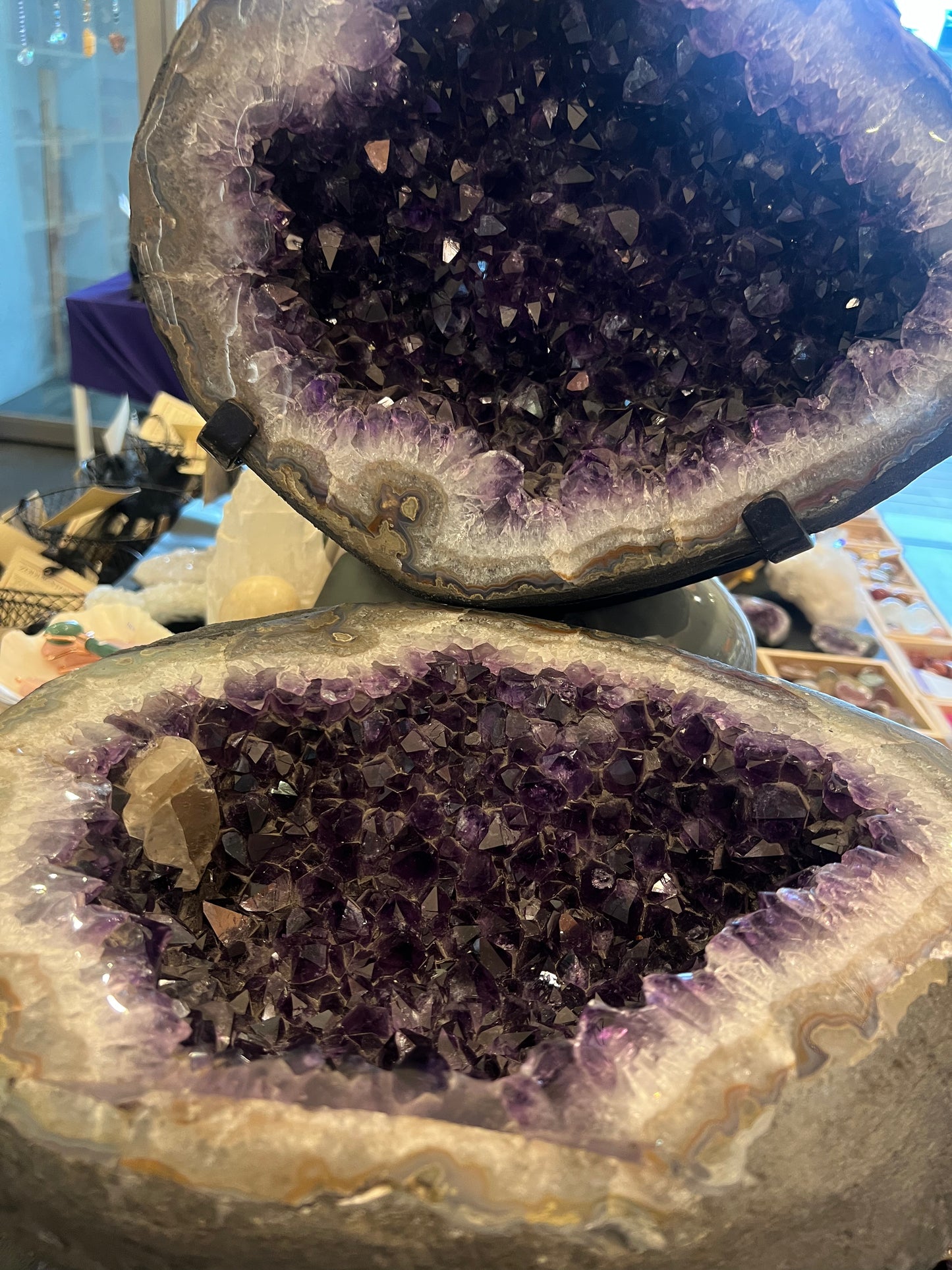 Large Amethyst Crystal Geode Table Top Natural Healing Crystal Home Decor Gifts Woodland Hills