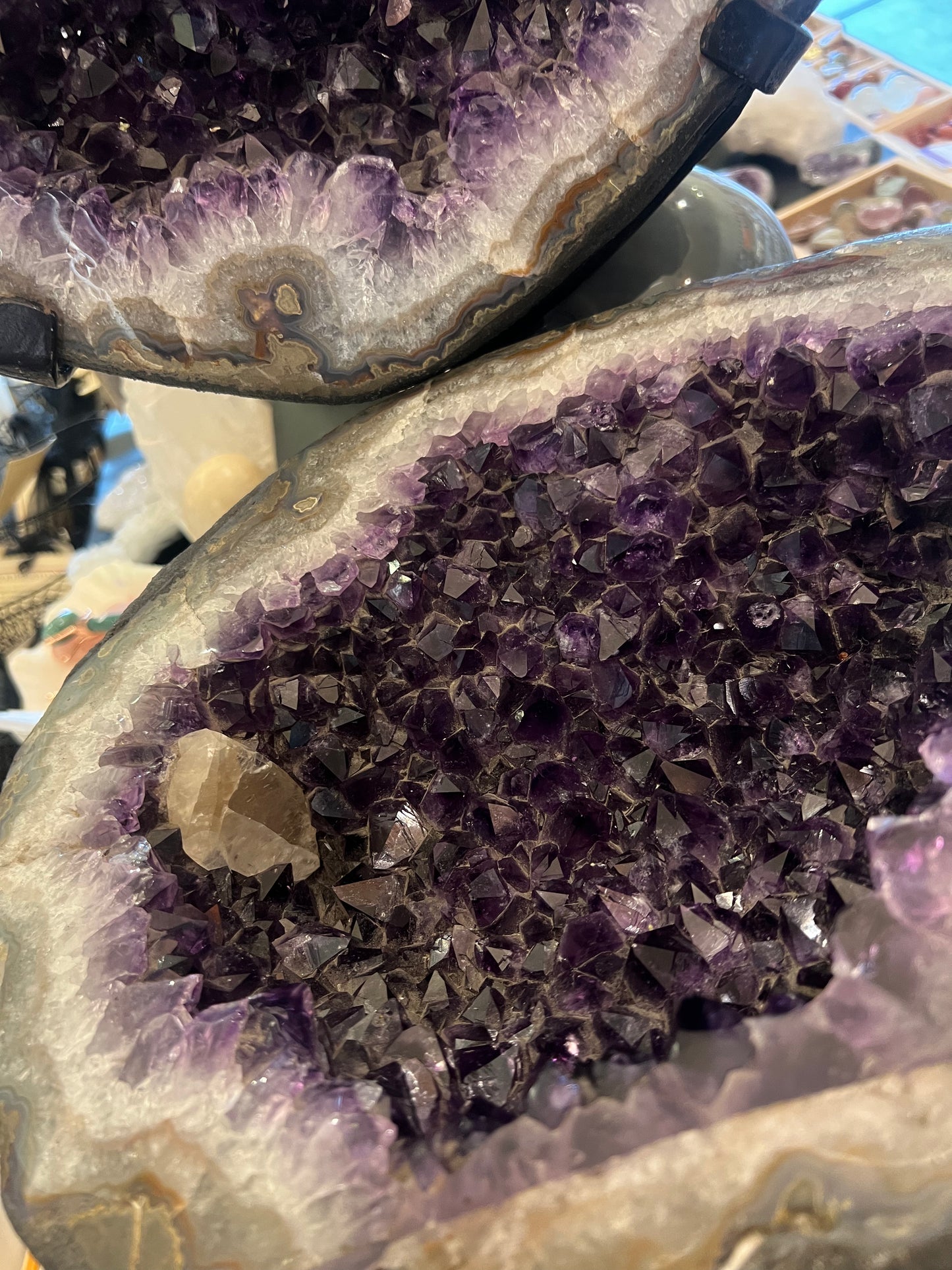 Large Amethyst Crystal Geode Table Top Natural Healing Crystal Home Decor Gifts Woodland Hills