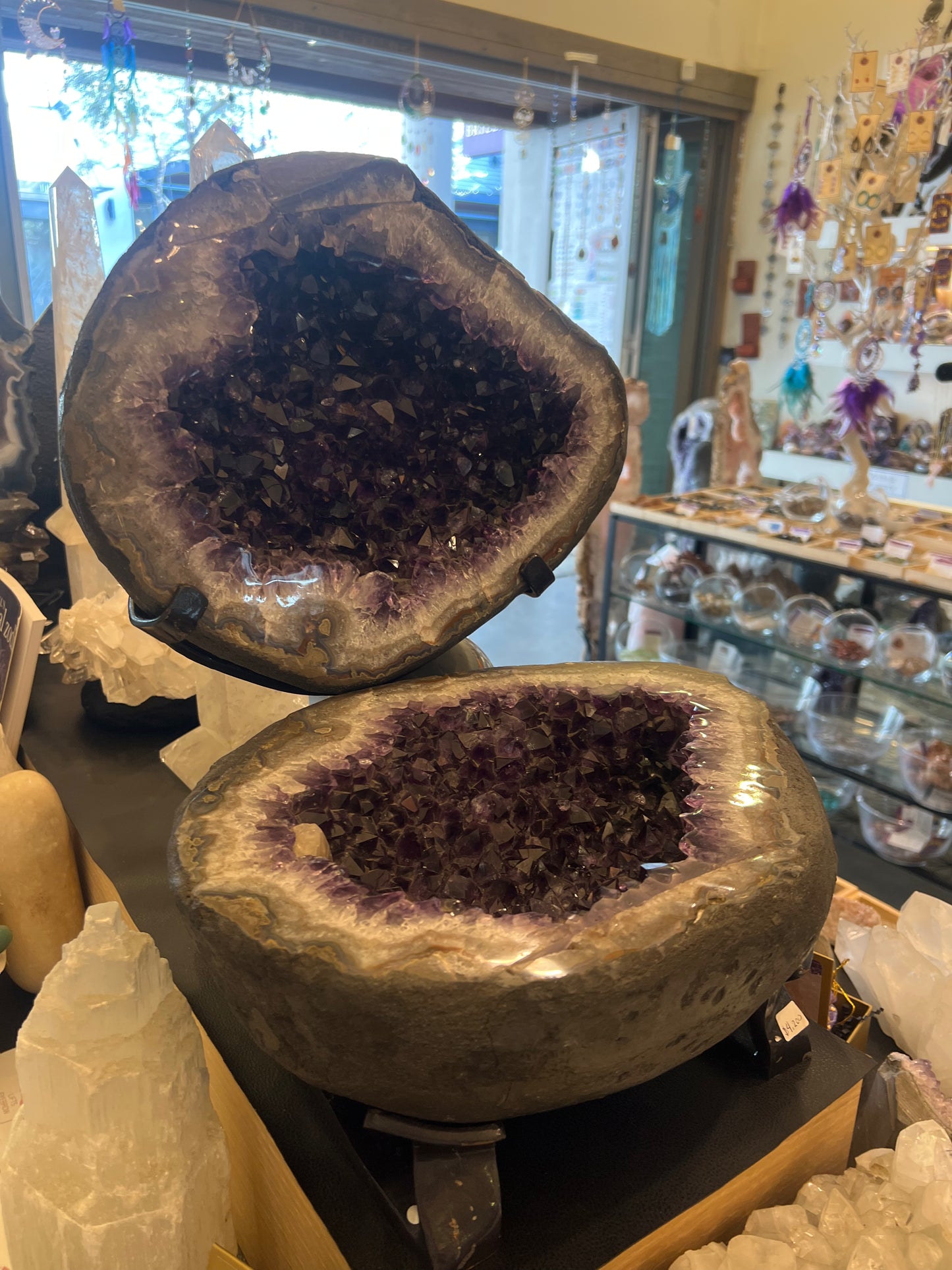 Large Amethyst Crystal Geode Table Top Natural Healing Crystal Home Decor Gifts Woodland Hills