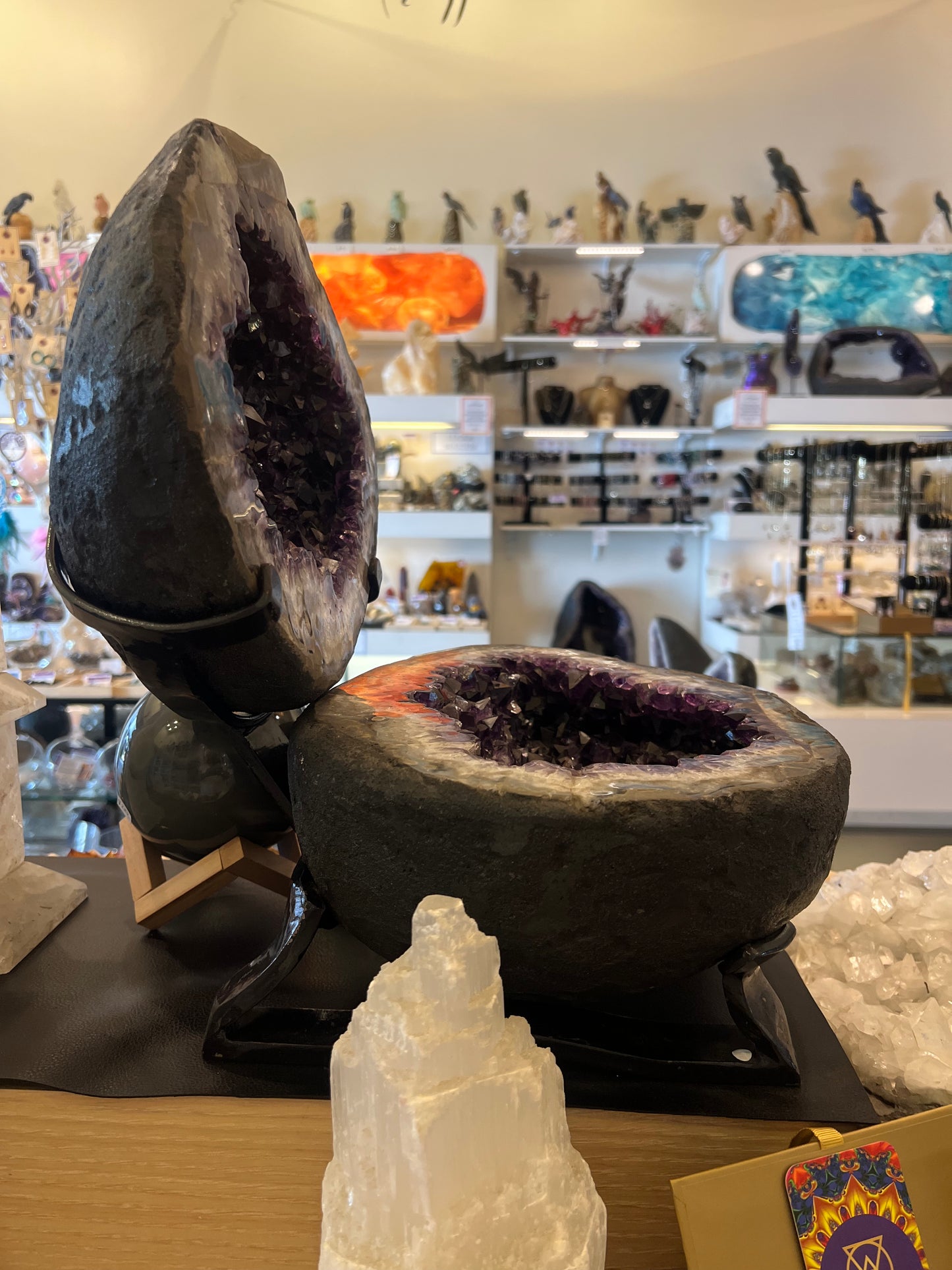 Large Amethyst Crystal Geode Table Top Natural Healing Crystal Home Decor Gifts Woodland Hills