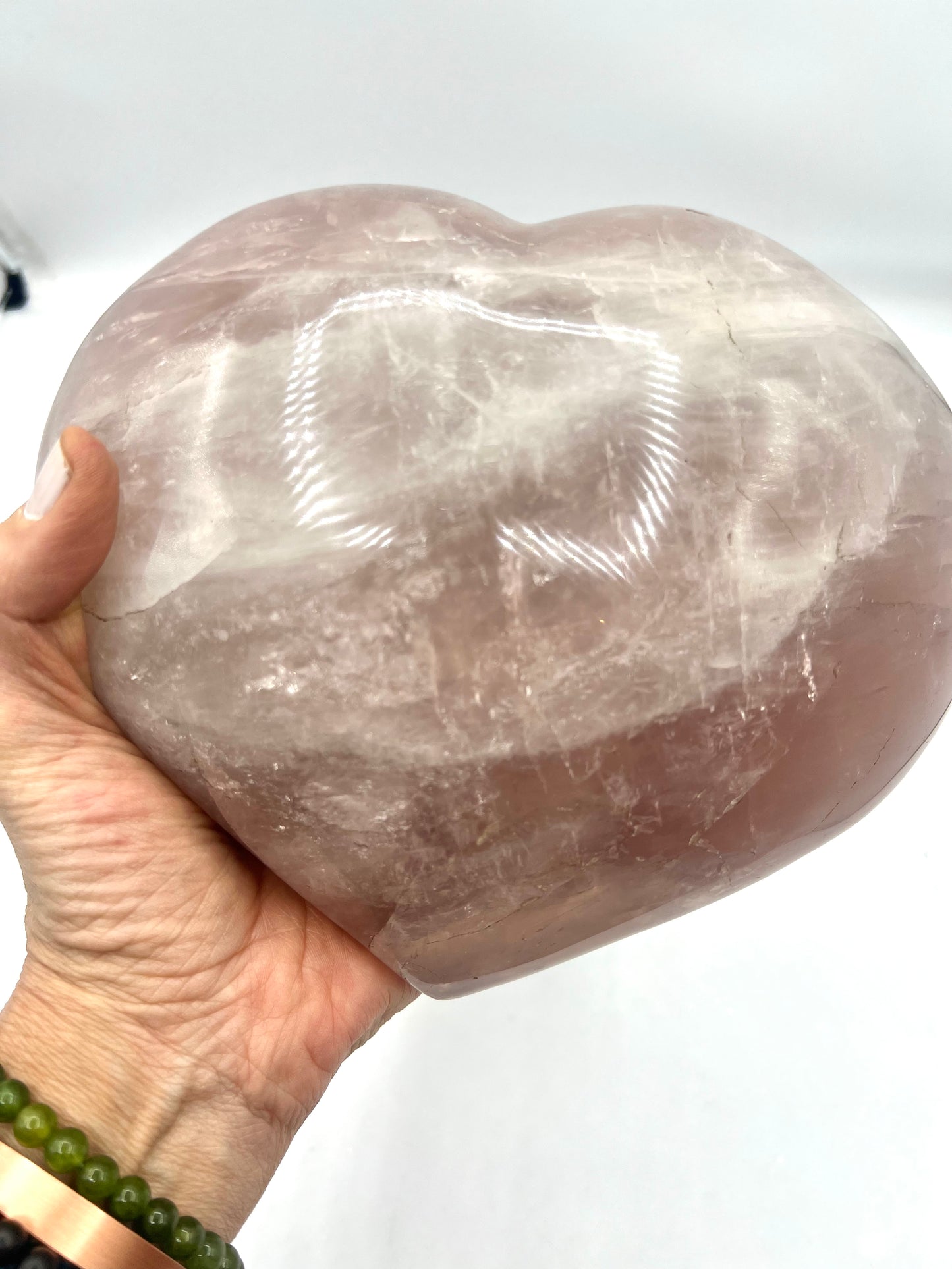 Large Rose Quartz Crystal Heart 7.5" x 6.5" | Natural Healing Stone for Love, Self-Care & Emotional Balance