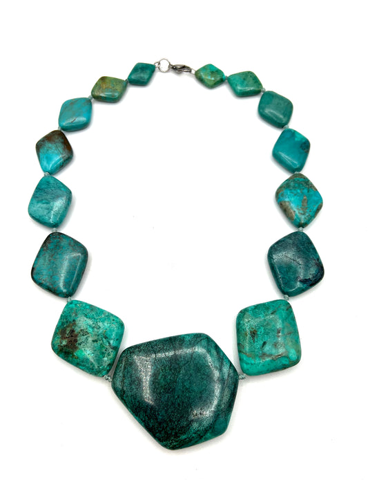 Chrysocolla Crystal Bib Large Necklaces Statement Jewelry Healing crystals
