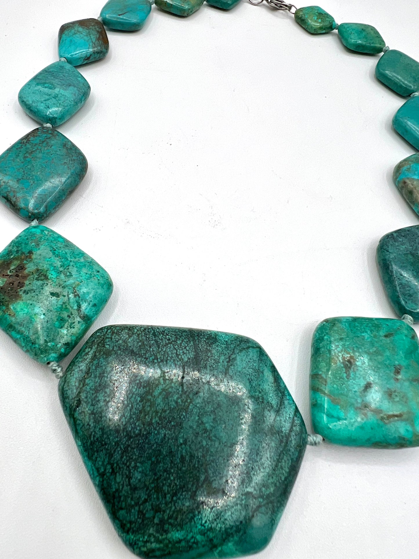 Chrysocolla Crystal Bib Large Necklaces Statement Jewelry Healing crystals