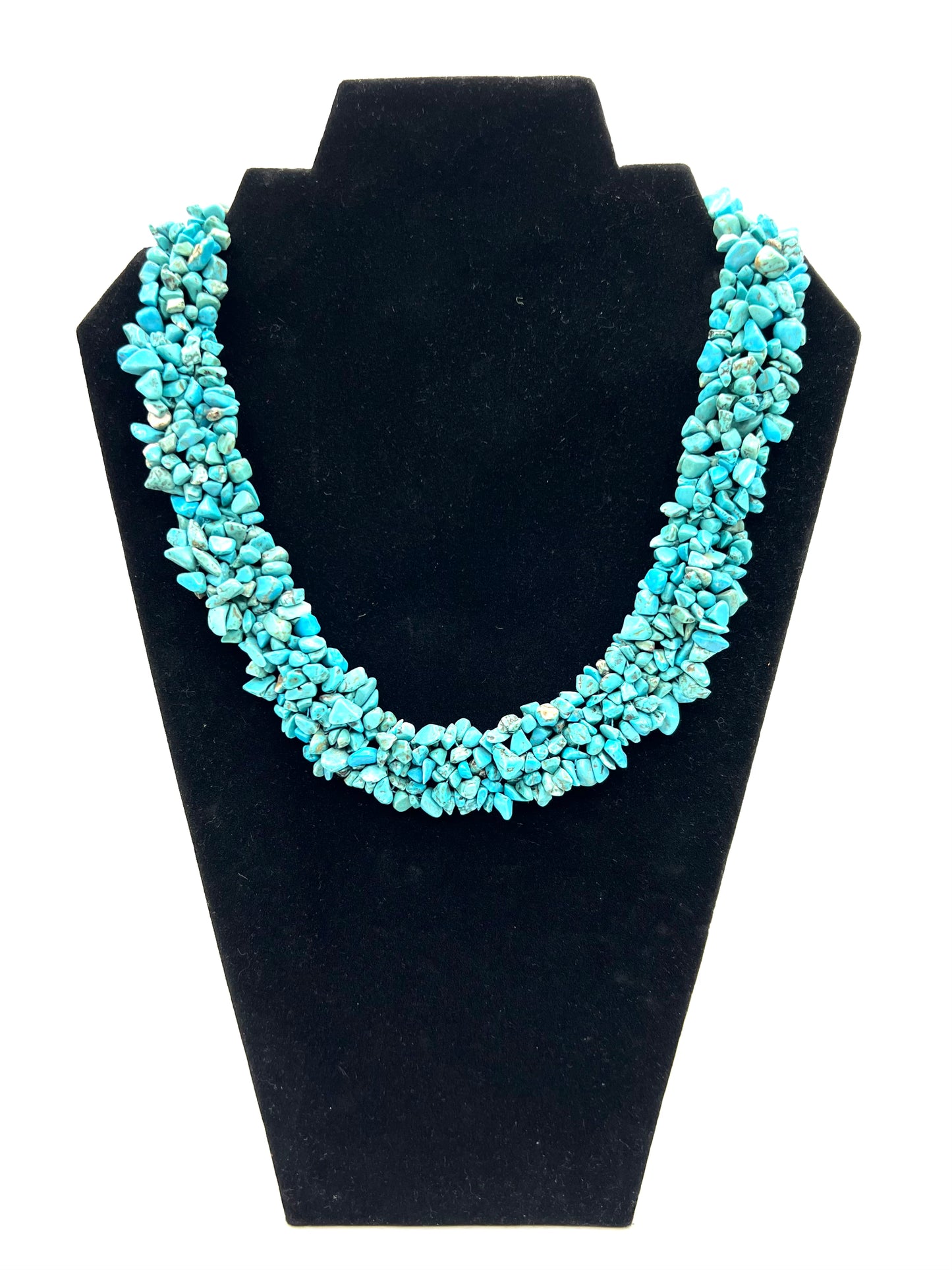 Large Turquoise Crystal Bib Necklace Statement Bib Jewelry