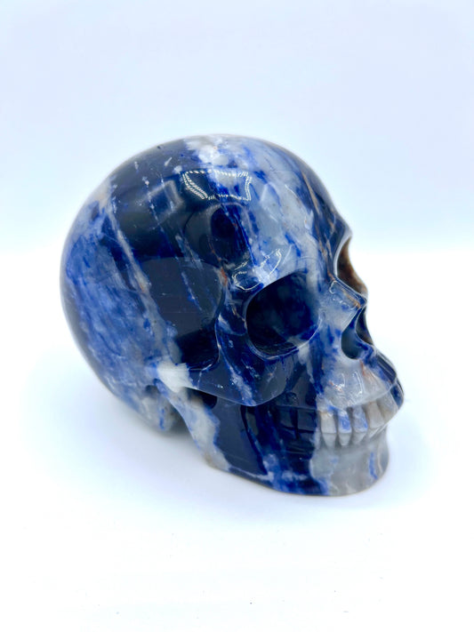 Sunset Sodaliteb Healing Crystal Large Skull Head Table top prosperity, good fortune crystal