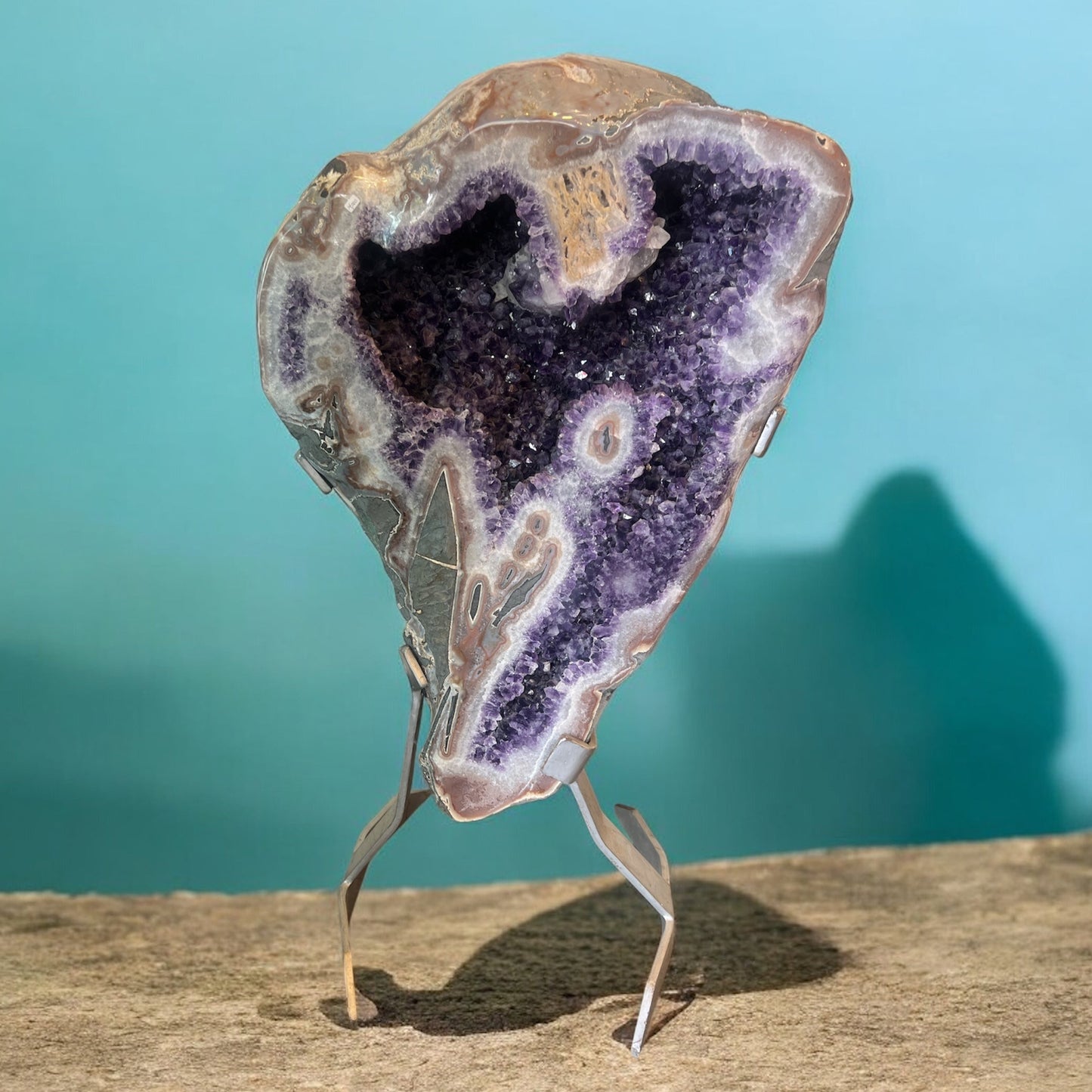 Large Amethyst Standing Huge Crystal Rock Powerfull Healing Crystal For Homne or Business 35" tall