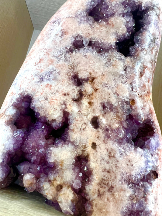 Pink Amethyst Large Crystal Rock for Table top Home Decor