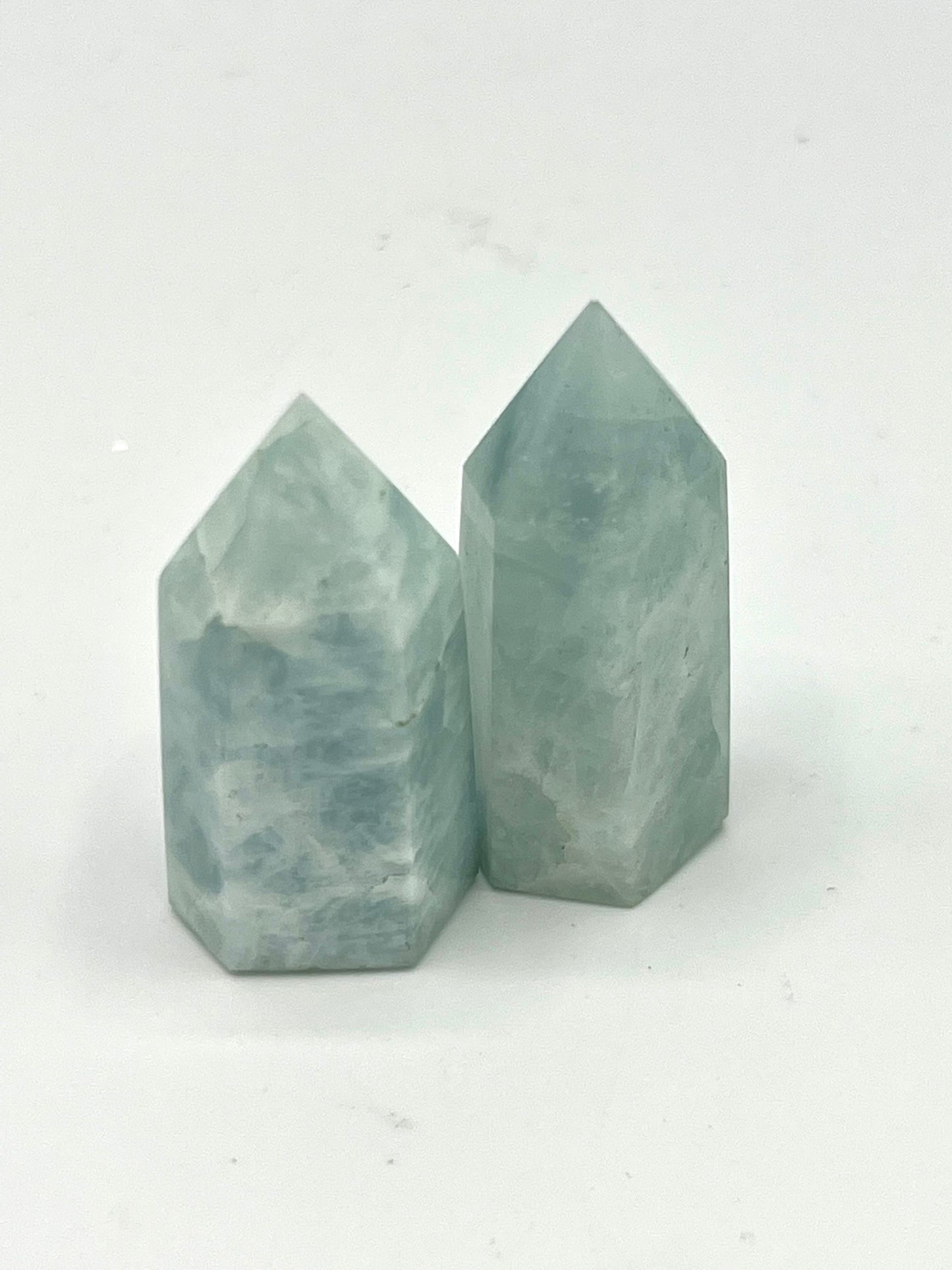 Set of Two 2 Larimar Point Towers AAA High Quality Great Gift for Friends, Girl Friend, Mothers Dolphin Stone