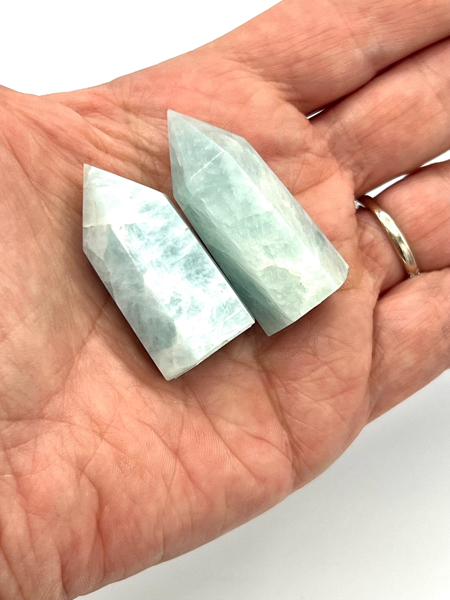 Set of Two 2 Larimar Point Towers AAA High Quality Great Gift for Friends, Girl Friend, Mothers Dolphin Stone