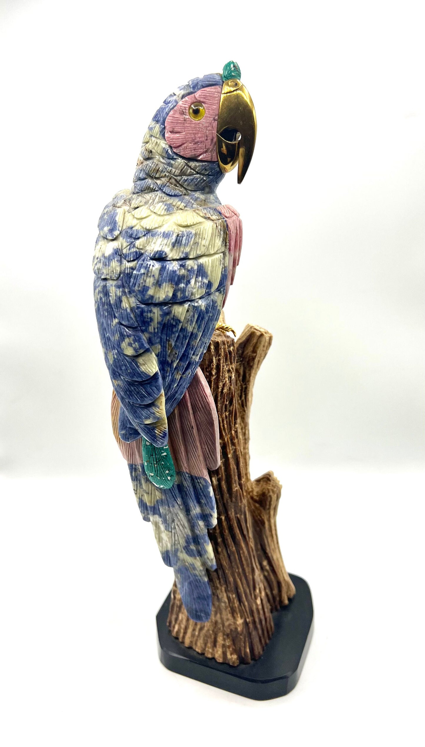 Crystal Gemstone Parrot Bird -lapis lazuli gemstone -crystals -healing stones -gemstones-House worming gift for good luck Standing Figurine